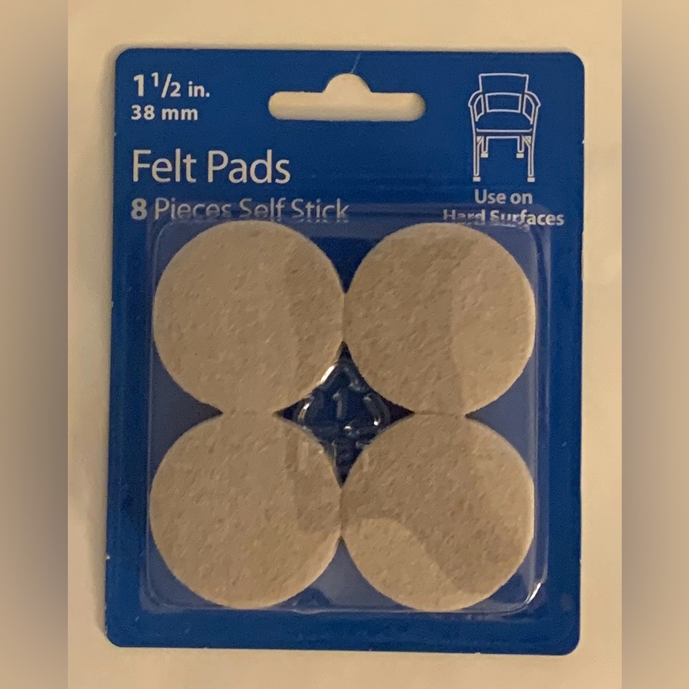 💥BOGO // 1.5-inch Self Stick Felt Pads (8 pieces, round, beige)